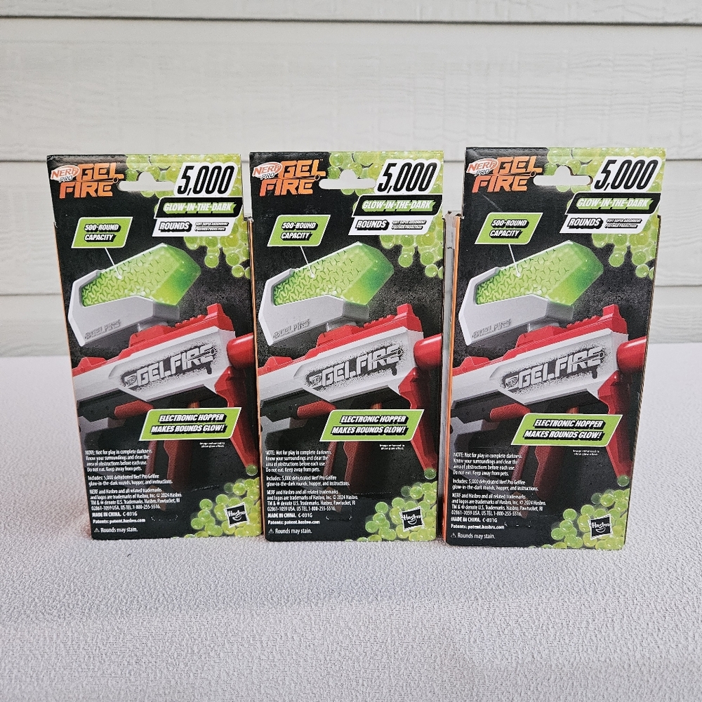 Nerf Pro Gel Fire Nightfall Hopper Hasbro 5,000 Rounds x 3 Pack Glow in Dark - Picture 3 of 6